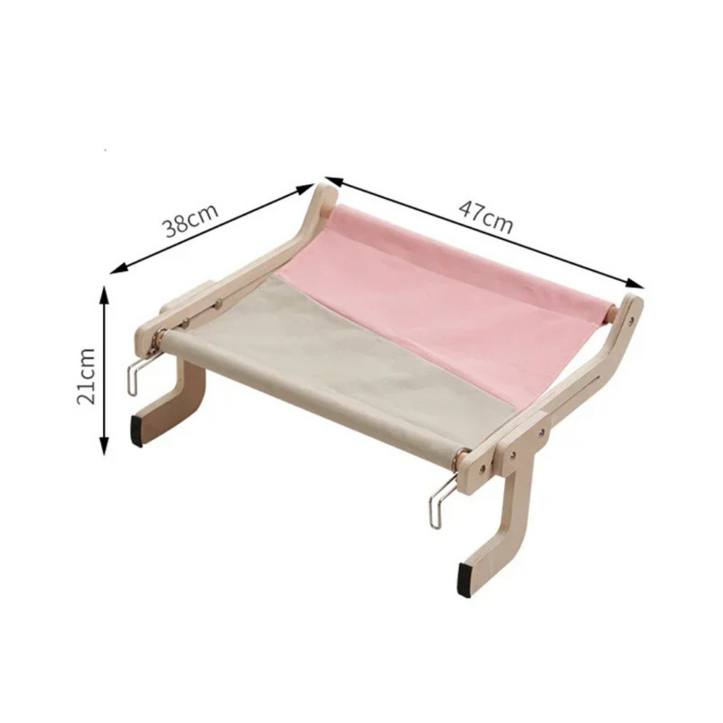 Cama Suspensa Rede Para Gatos -  Montagem em Madeira