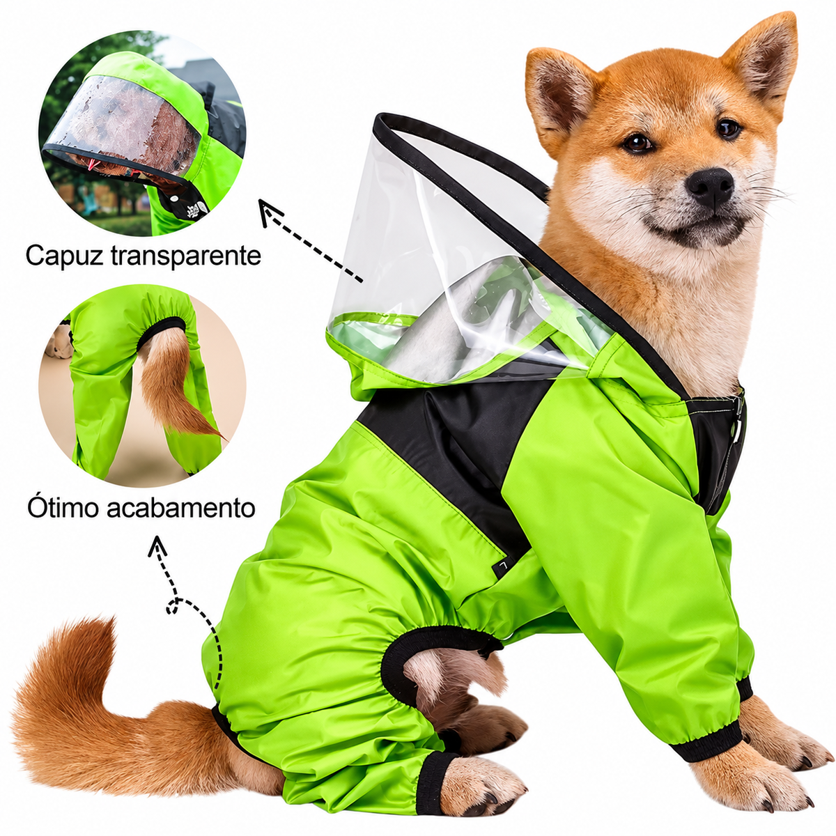 Capa de Chuva Impermeável para Cachorros - TheDogFace