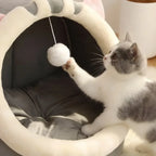 Cama Toca Ursinho para Gatos em Pelúcia + BRINDE: Luva Removedora de Pelos