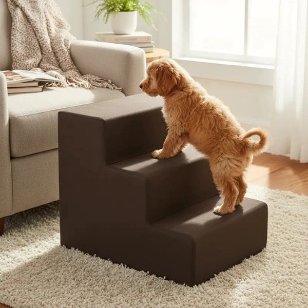 Escada 3 Degraus Impermeável em Suede para Cachorro e Gato - imagem 2