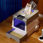 Caixa de Areia Fechada Antiodor com UV Sanitizante e Filtro Carvão para Gato SmartClean™