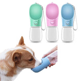 Garrafa de Passeio Pet Portátil 2 em 1 -  Bebedouro e Comedouro