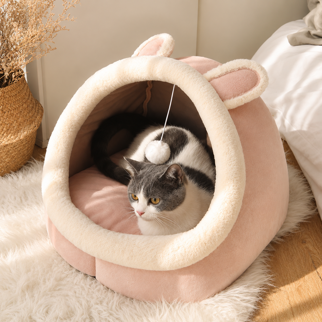 Cama Toca Ursinho para Gatos em Pelúcia