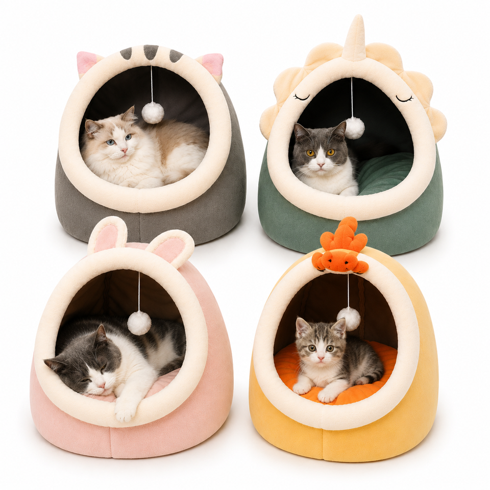 Cama Toca Ursinho para Gatos em Pelúcia