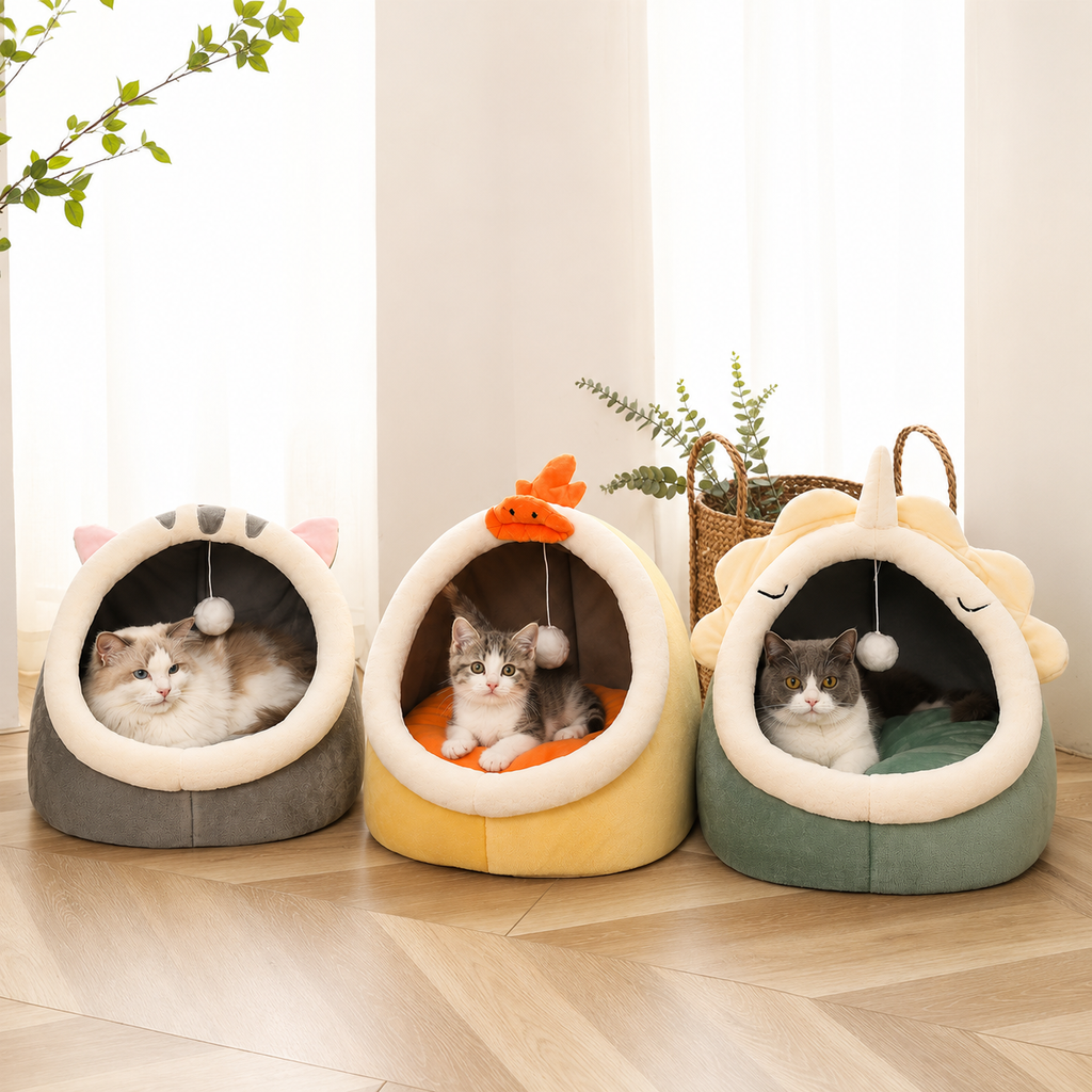 Cama Toca Ursinho para Gatos em Pelúcia